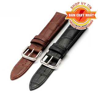 Dây da đồng hồ nam ⚡FreeShip⚡ Da bò dập vân nổi - Dây da đồng hồ nam cao cấp (Nhiều size)