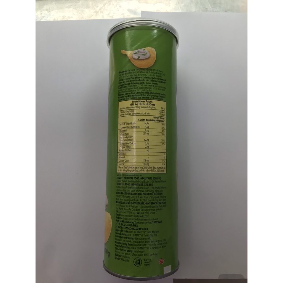 Snack Khoai Tây Slide 100g Vị Kem Chua Và Hành (Lon 100g)