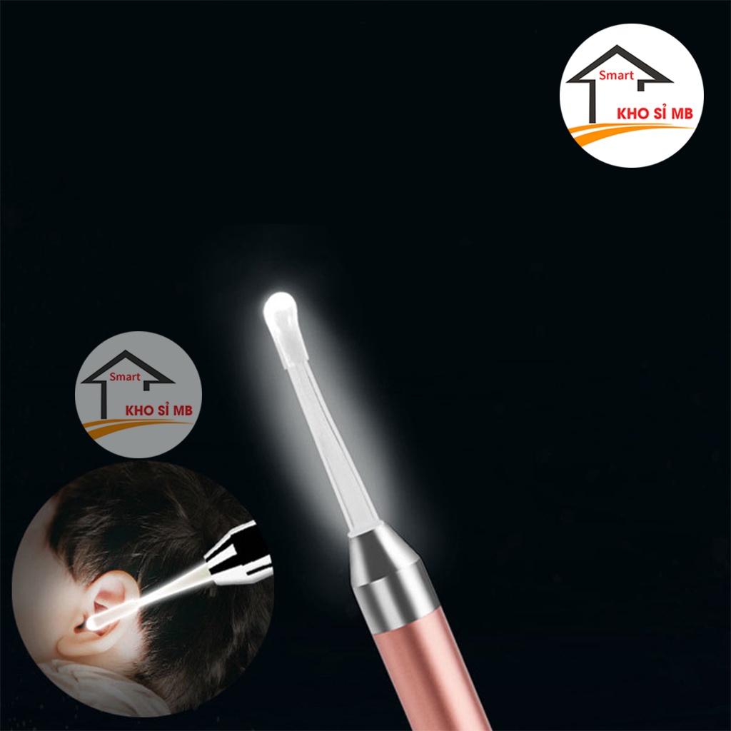 Bộ lấy ráy tai có đèn, ngoáy ráy tai cho trẻ kèm pin kho sỉ mb