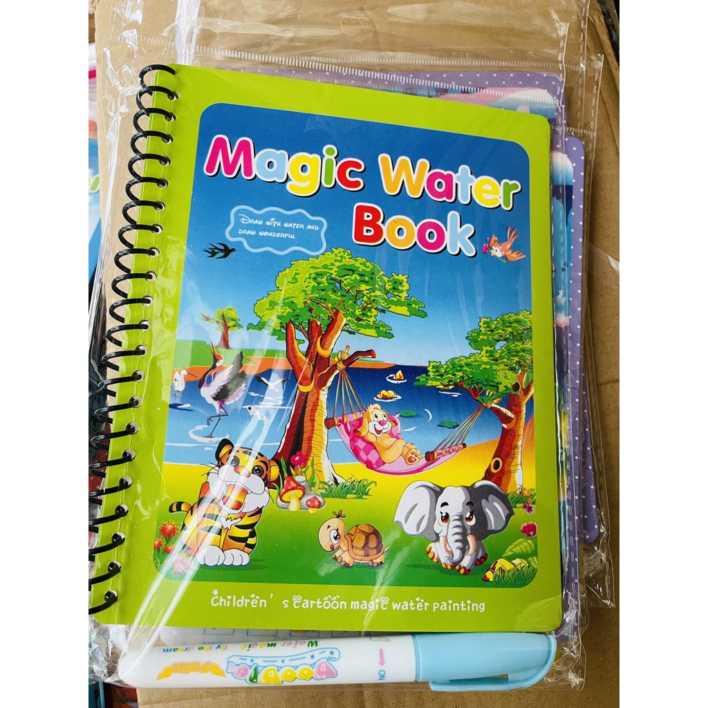 Đồ chơi magic book tô màu nước ma thuật, thần kỳ sử dụng nhiều lần, nhiều chủ đề cho bé