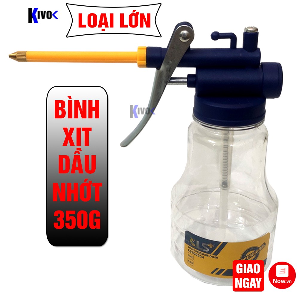 [LOẠI LỚN] Bình Xịt Dầu Nhớt LS+ 350g Trong Suốt - Chai Châm Nhớt - Dụng Cụ Tra Dầu Máy - Kivo