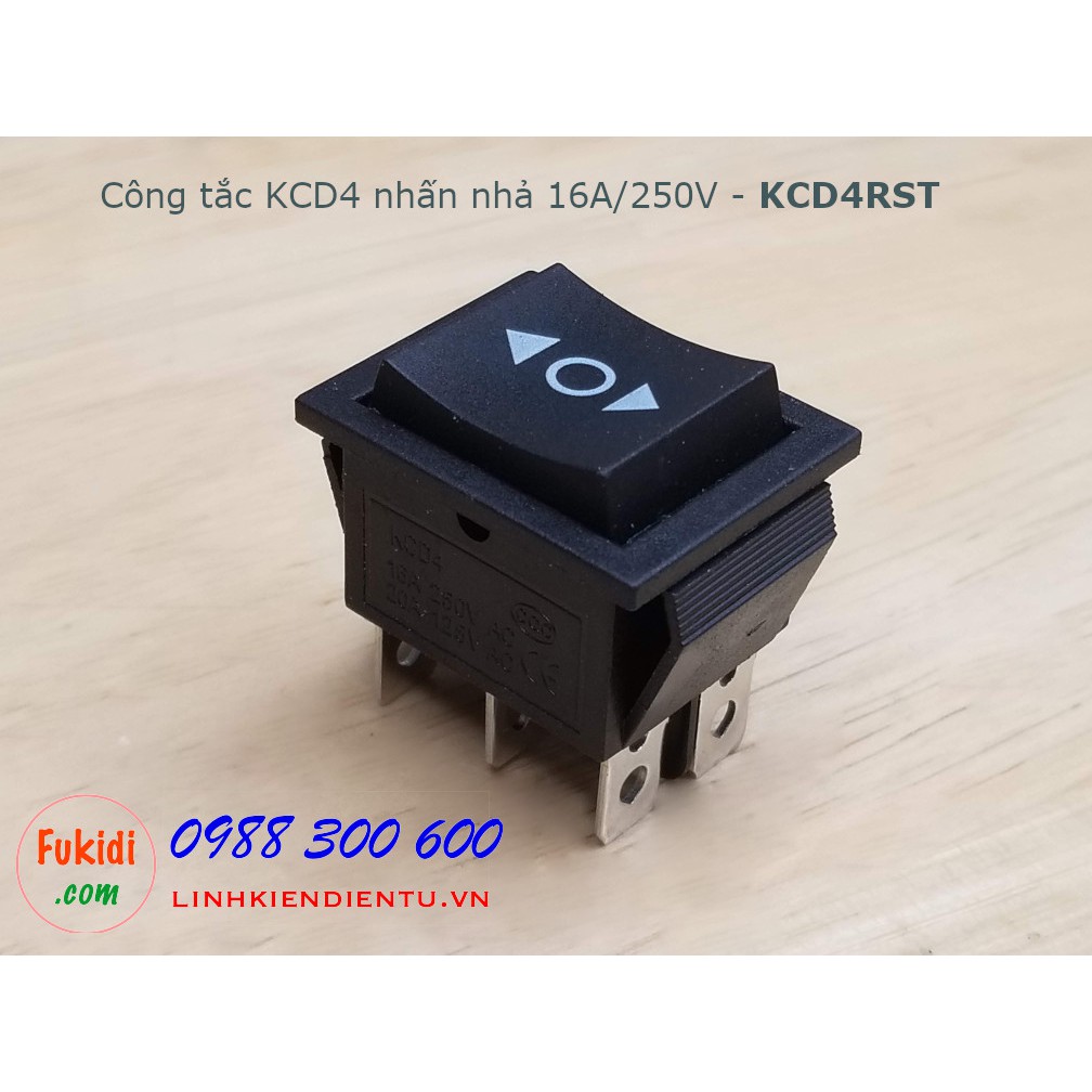 Công tắc KCD4 hai nút nhấn nhả 16A/250V  KCD4RST