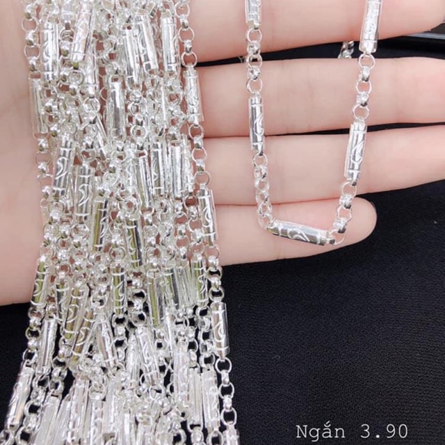 Dây chuyền cho bé bạc ta - Dạng ống khoẻ khoắn