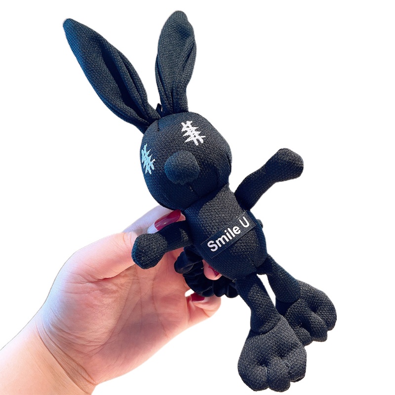 Flgo Kẹp Tóc Đuôi Ngựa Co Giãn Hình Tai Thỏ Nhồi Bông Dễ Thương Dành Cho Búp Bê / Thỏ