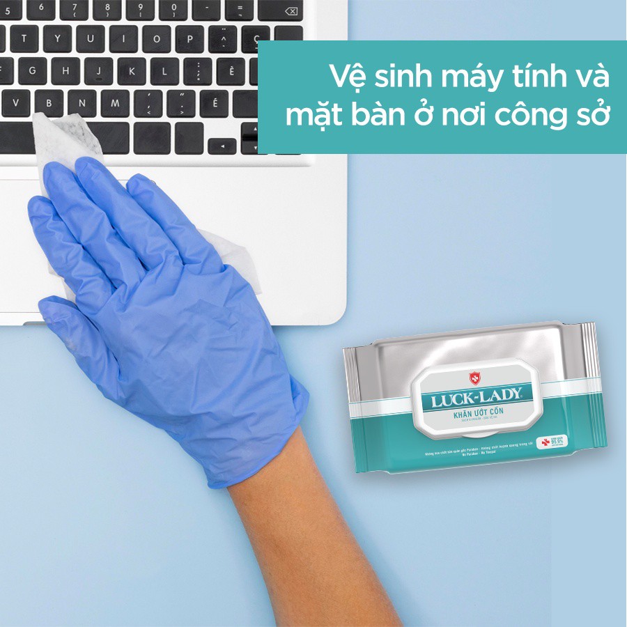 Khăn ướt cồn kháng khuẩn LuckLady 50 tờ/gói - Combo 50 gói