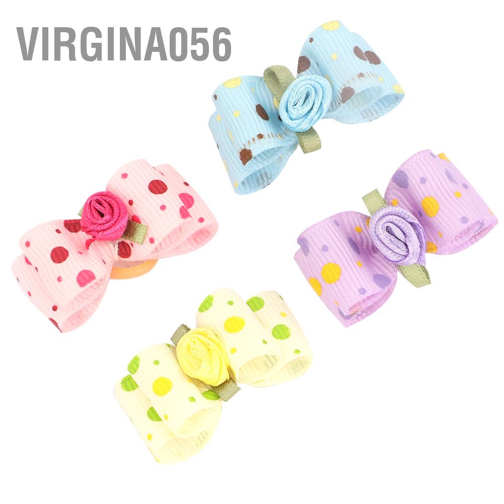 Hàng Hot 20 cái Nơ cài tóc cho chó với dây thun cho thú cưng Cún con Teddy Phụ kiện chải lông Màu sắc ngẫu nhiên Hàng giao ngayVirgina056