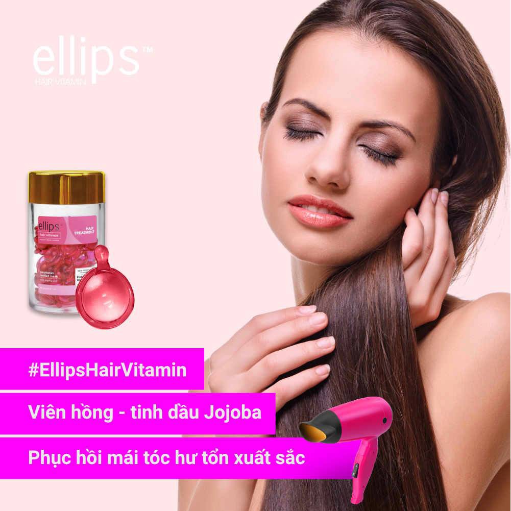 Bộ Serum Dưỡng Tóc Ellips Hair Vitamin Hủ 50 Viên dưỡng tóc mềm mượt, phục hồi hư tổn, giữ màu tóc nhuộm