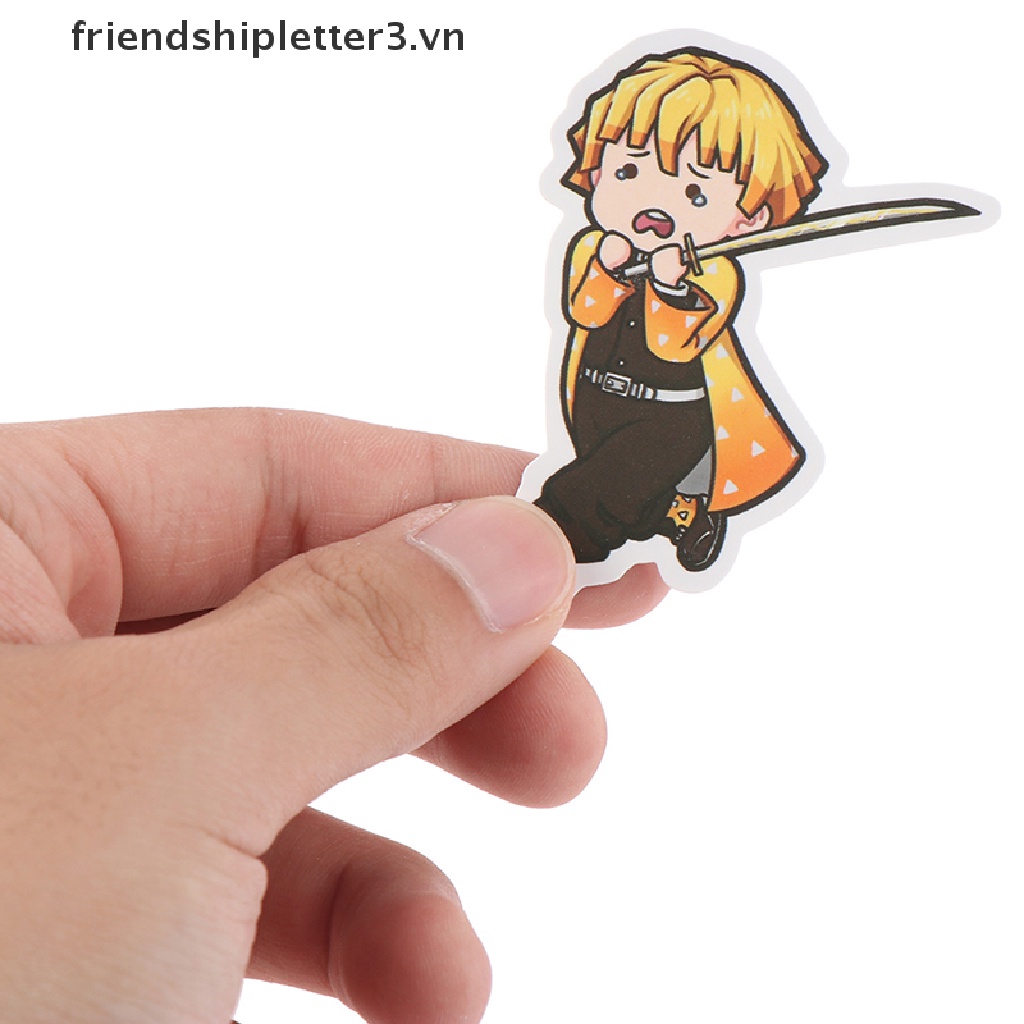 Bộ 50 Miếng Dán PVC Chống Thấm Nước Hình anime Demon Slayer Trang Trí laptop