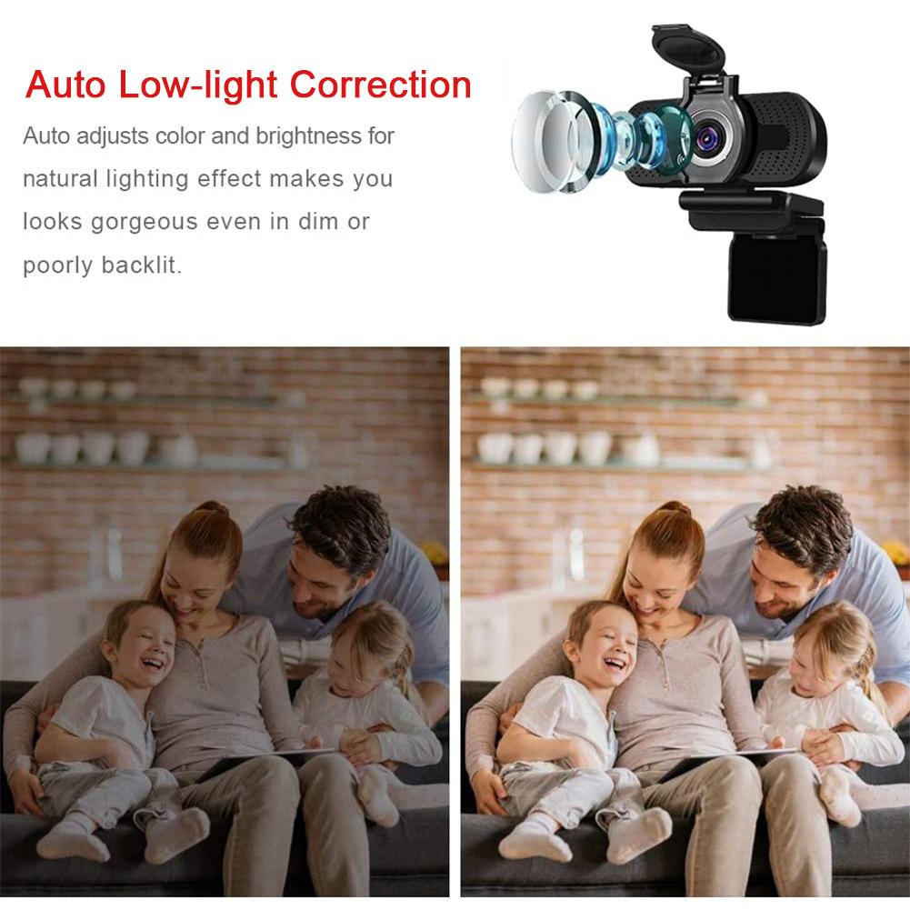 Webcam HD 1080P với camera micrô giảm tiếng ồn cho công việc hội nghị truyền hình trực tiếp cuộc gọi video