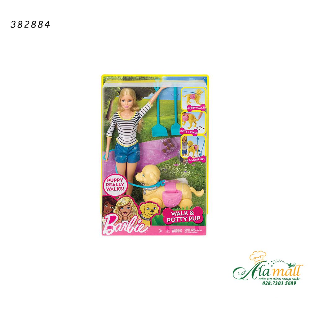 Búp Bê Barbie & Chú Chó Đi Dạo