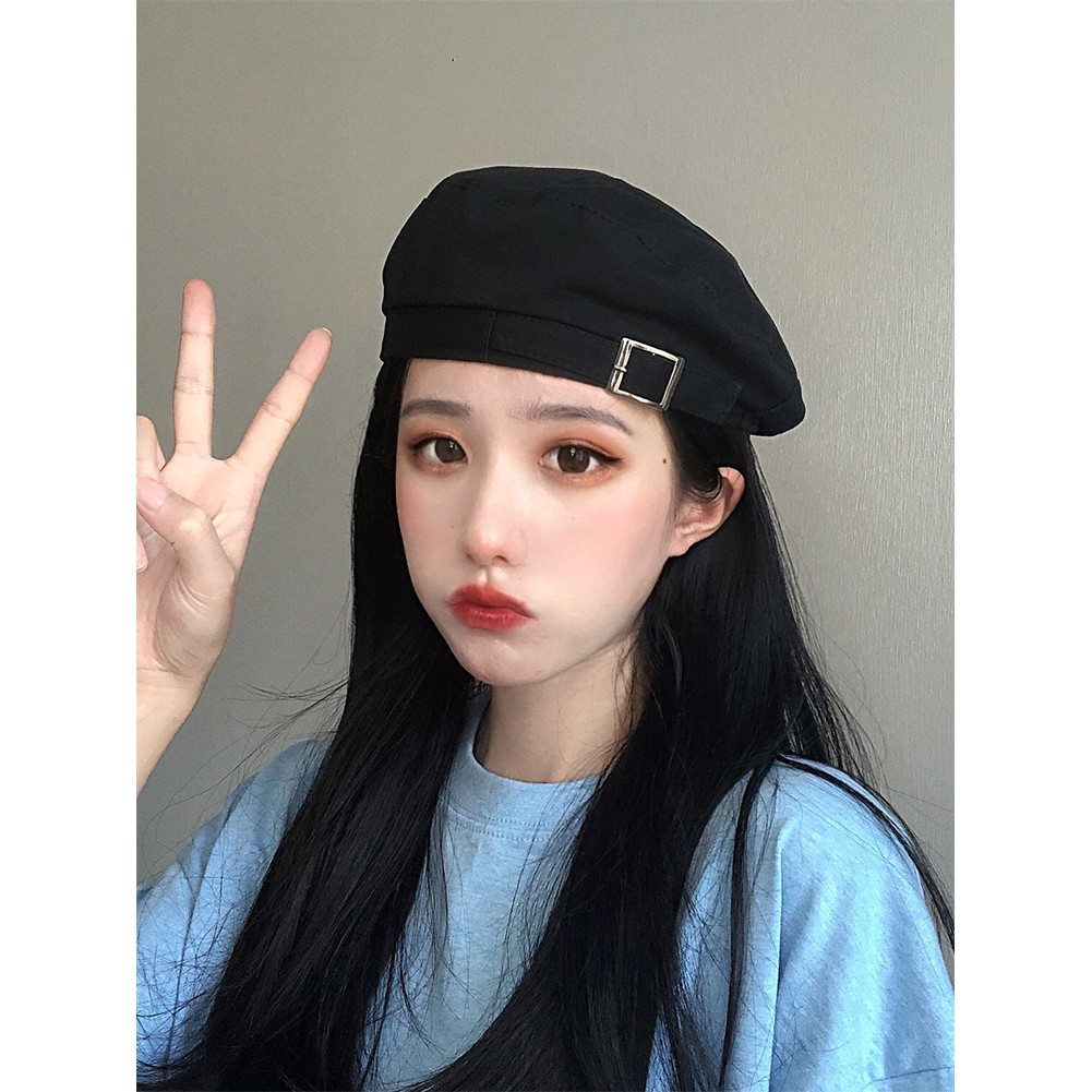 Mũ beret KHUY màu phong cách hàn quốc
