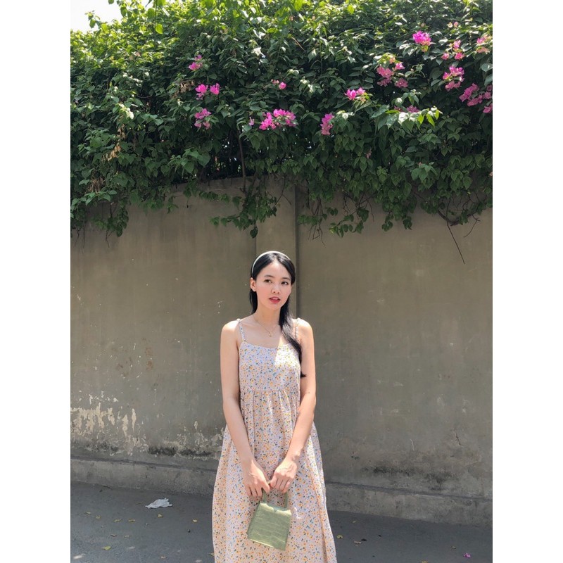 Đầm dài hai dây bo chun sau lưng ELLIE DRESS | BigBuy360 - bigbuy360.vn