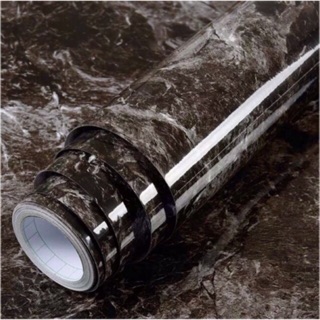 5m  Decal dán tường vân đá nâu đen , keo sẵn , khổ rộng 60cm