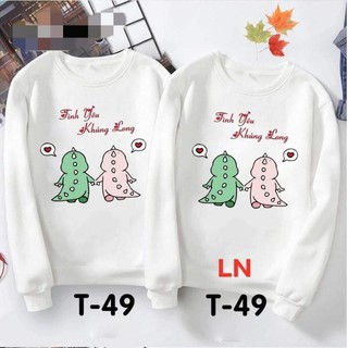 Áo đôi nỉ tình yêu khủng long