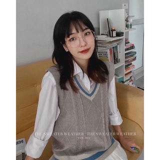 Áo gile len PHỐI MÀU Hàn Quốc ( Ảnh thật )