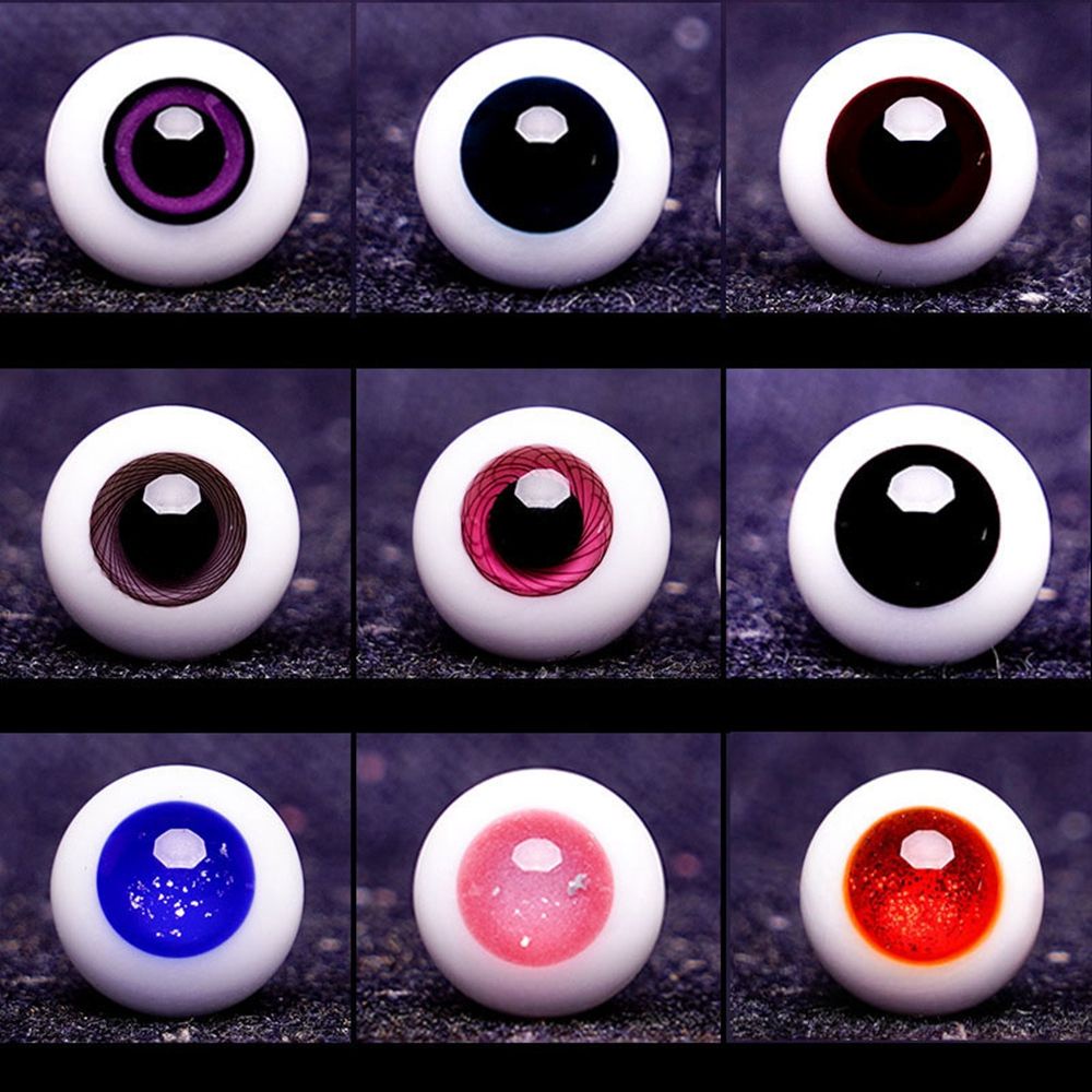 Mắt giả bằng thủy tinh 8mm /10mm màu đen / xanh dương chất lượng cao dùng làm mắt búp bê DIY