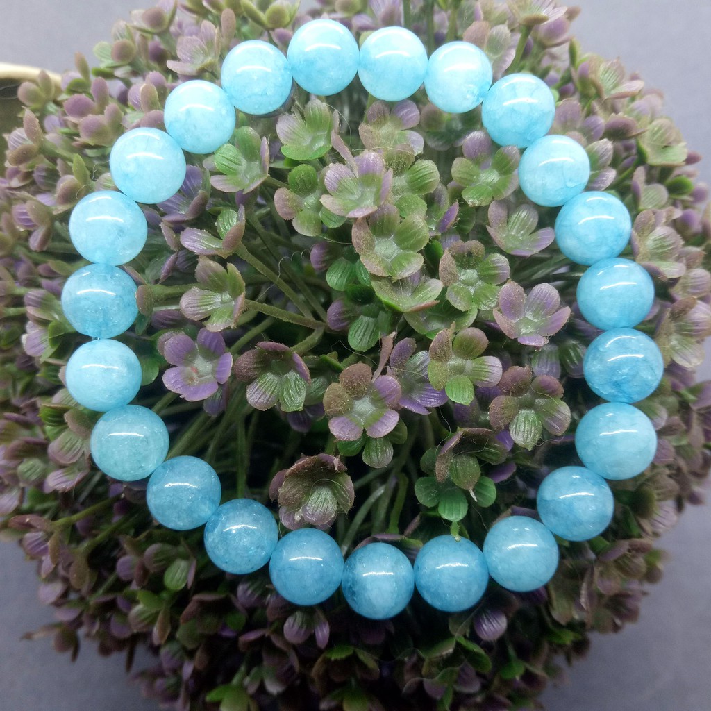 Vòng Tay Chuỗi Hạt Đá aquamarine Tự Nhiên