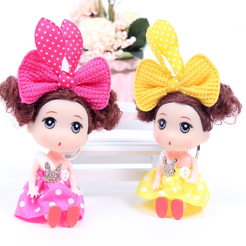 Búp bê trang trí bánh sinh nhật  búp bê chipi tóc xù 12cm