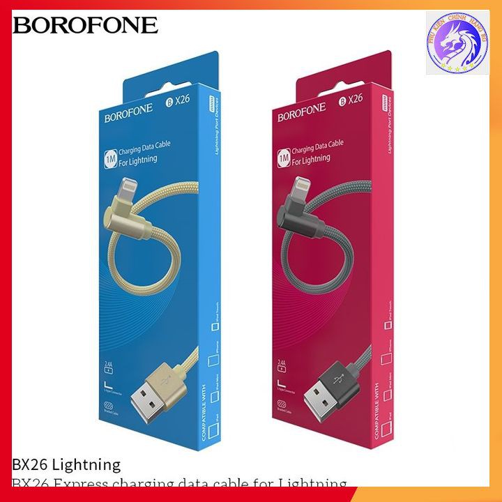 Cáp Sạc Chữ L Cổng Micro-USB / Lightning / Type-C Borofone BX26 Max 2.4A Dành Cho Game Thủ - Bảo Hành 12 Tháng
