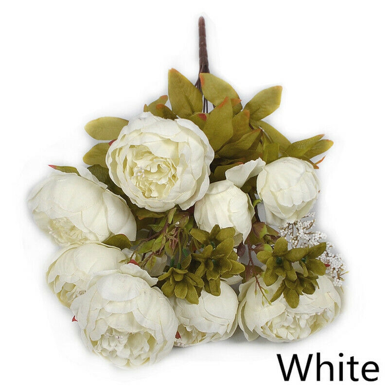 Bó hoa mẫu đơn lụa nhân tạo trang trí nhà/đám cưới