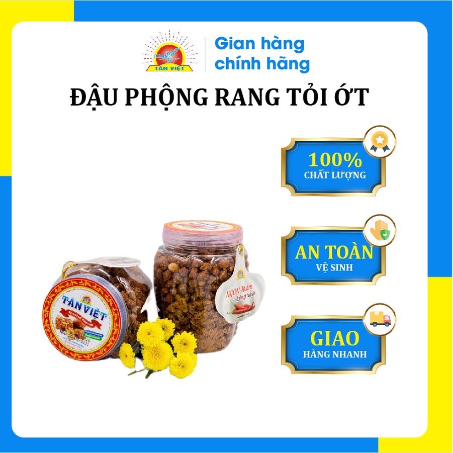 Đậu Phộng Rang Tỏi Ớt TÂN VIỆT Ăn Vặt Thơm Ngon Hũ 250g