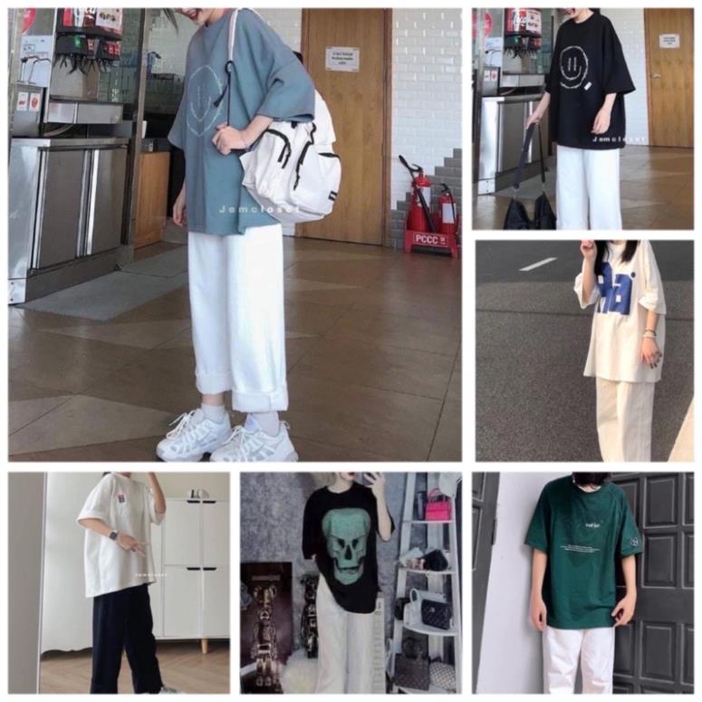 [NEW] Set Quần Dài Áo In Hình Hoạ Tiết Nữ [FREESHIP] Bộ Đồ Culottes Kèm Thun Form Rộng Tay Lỡ In Hình Vintage Ulzzang