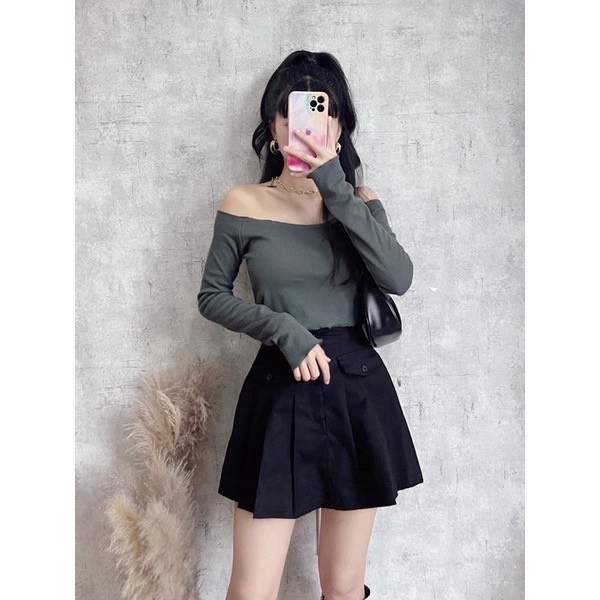 Chân váy xếp ly nữ lưng cao túi sườn chun sau có BIGSIZE chất kaki dày dặn tôn dáng cực xinh CV30