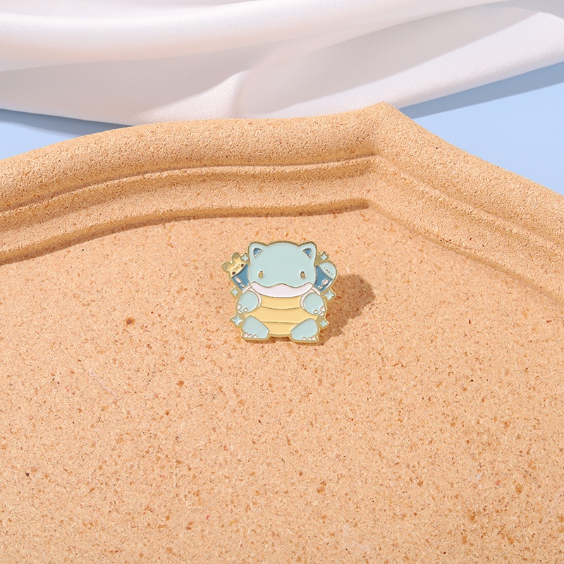 Huy hiệu cài áo QIHE JEWELRY hình chú rùa trong Pokemon dễ thương