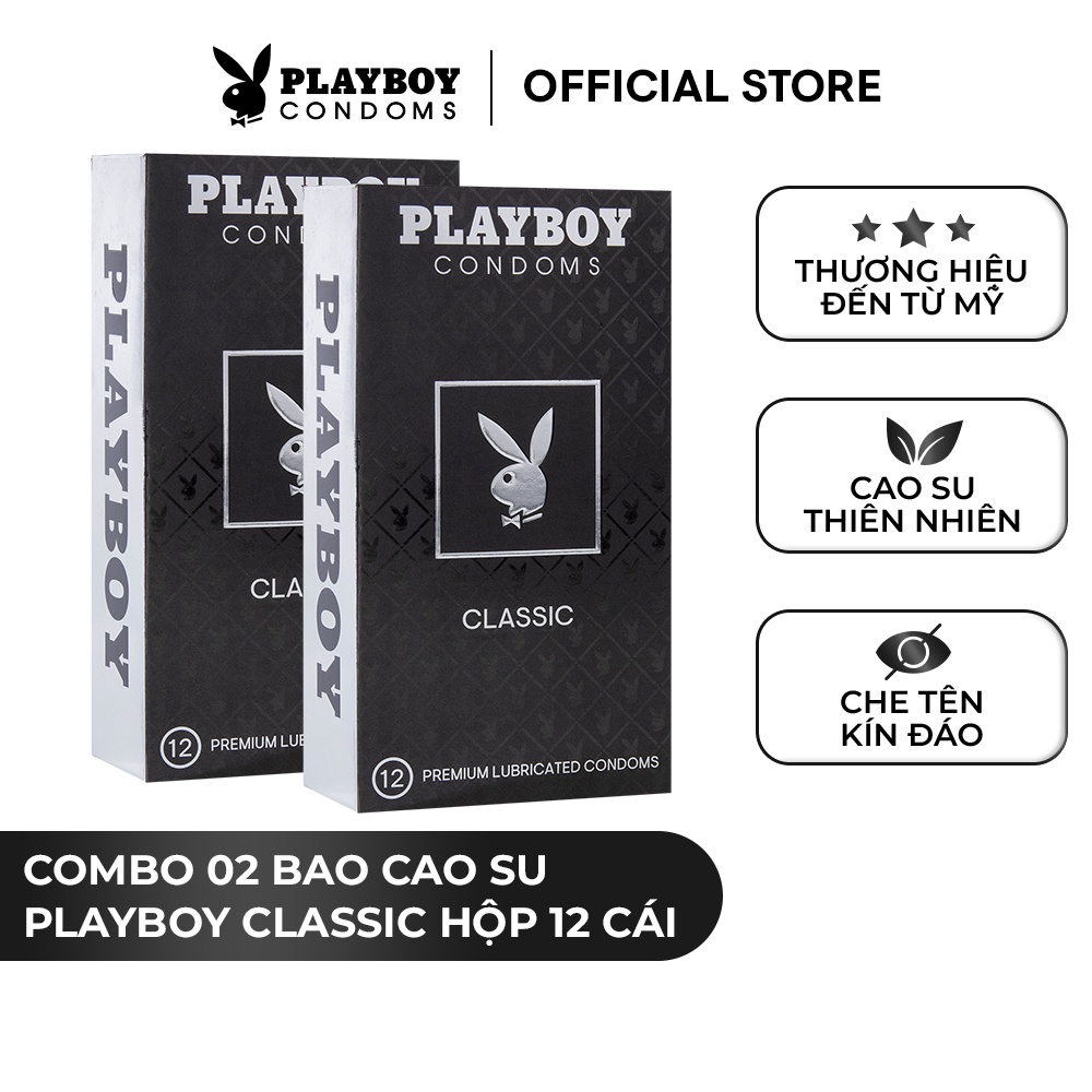 [Mã BMBAU50 giảm 7% đơn 99K] Bộ 2 Bao Cao Su PLAYBOY Classic hộp 12 cái