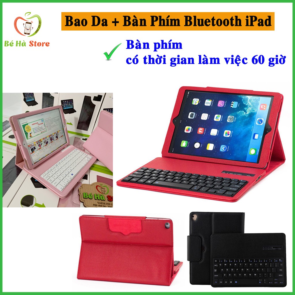 Bao Da Bàn Phím Bluetooth Không Dây- iPad Air 1/2, iPad 2017/2018, Pro 9.7, iPad 2019 10.2, Pro 10.5/ Air 3 10.5, Pro 11