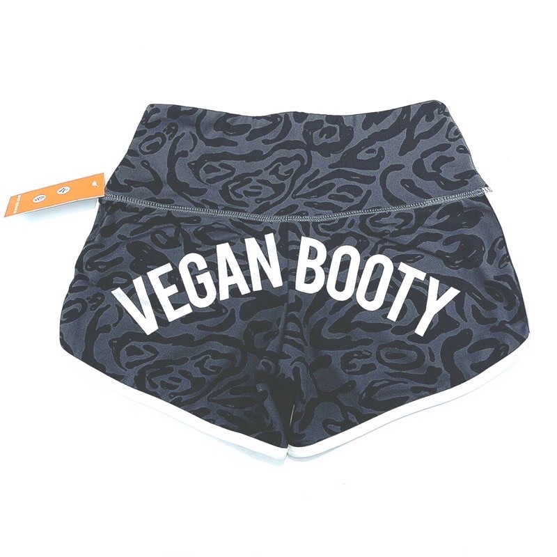 Quần đùi short ôm tập gym yoga VEGAN BOOTY, chất thun poly cotton co dãn 4 chiều, form ôm eo nâng mông