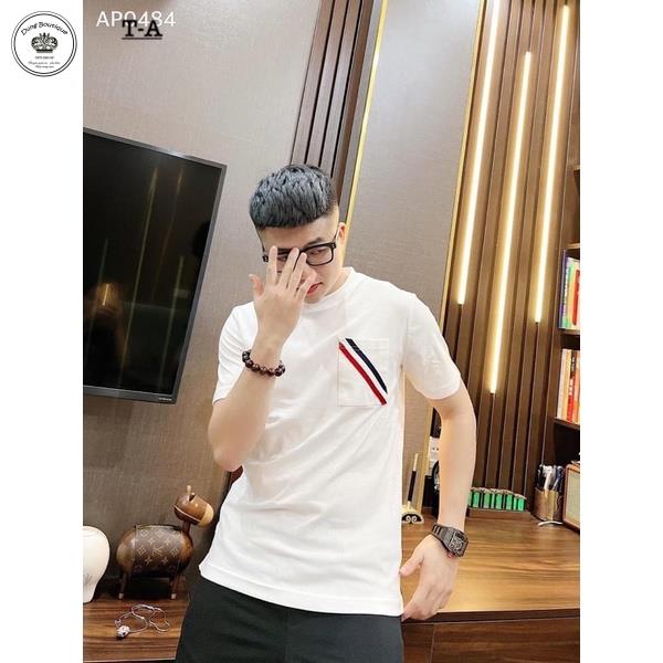 Áo phông nam Thome Brown phối viền túi-Ao thun nam nữ cao cấp