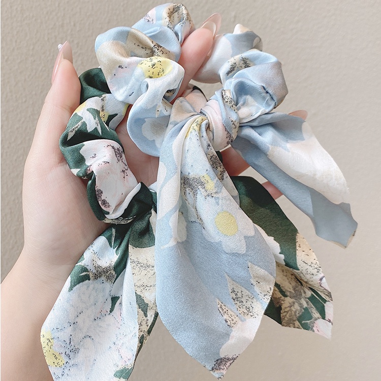 Dây buộc tóc ruy băng thắt nơ phong cách Hàn Quốc cho nữ