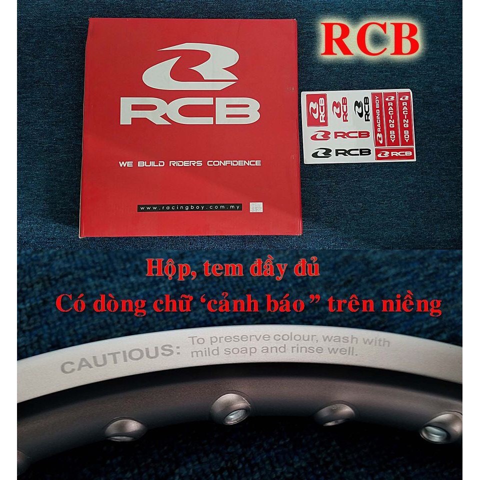 [Rẻ vô địch] vành niềng xe máy RCB 1.2-1.4-1.6-1.85-2.15-2.50-3.0-3.50 / 14 inches & 17 inches  màu đen màu bạc