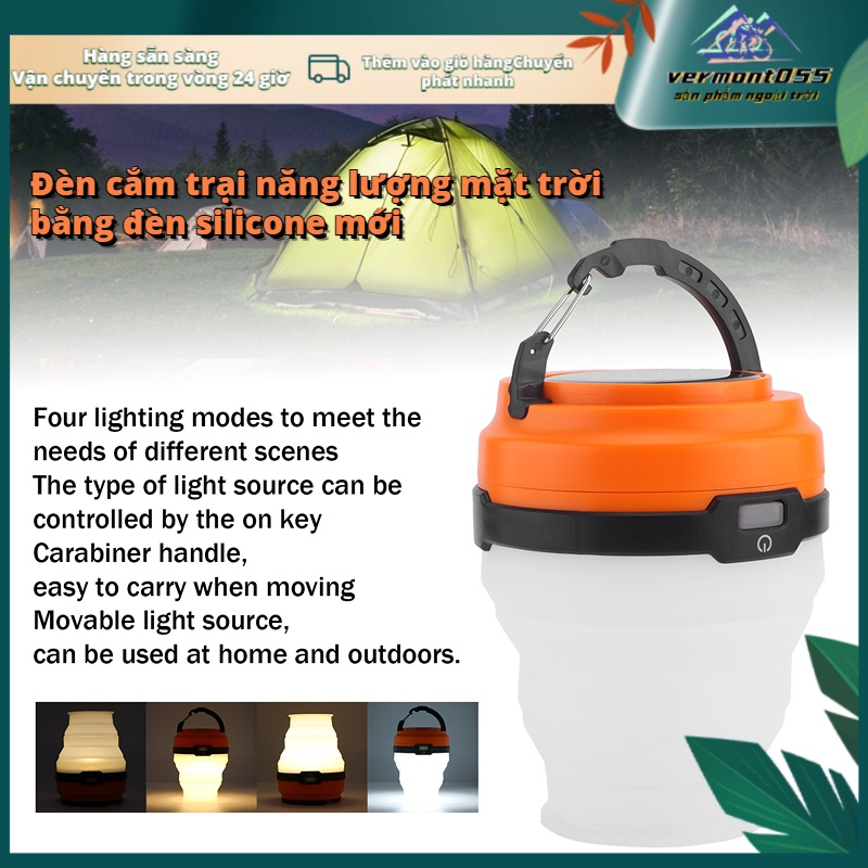 Có thể bán buôn Đèn LED Cắm Trại Có Thể Gấp Gọn Tiện Lợi Hàng giao ngayvermont055