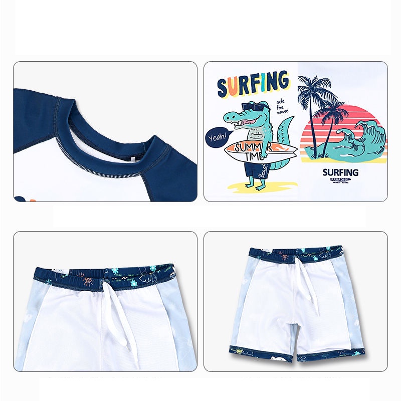 Boys swimwear 2-piece with cute cartoon patterns design