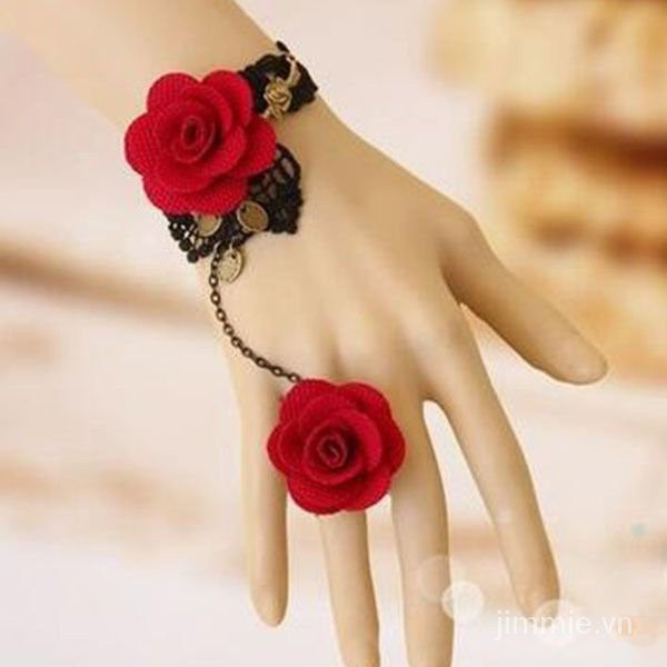 【Mua 3 Gửi Một Ren Pha Lê Bracelet Với Nhẫn Nữ Vòng Tay Bạn Gái Trình Diễn Đồ Trang Sức Phong Cách Cổ Trang Sức Phụ Kiện