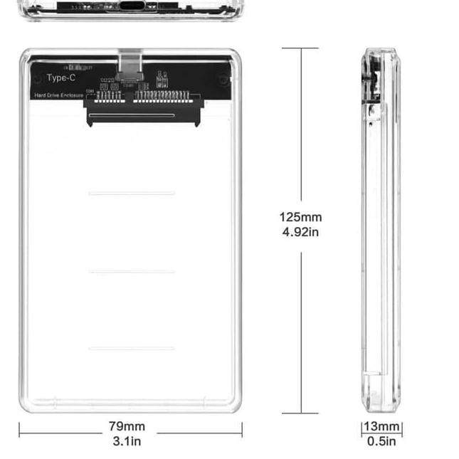 Hộp Đựng Ổ Cứng Ngoài Hdd / Ssd Trong Suốt 2.5 "Usb 3.0 Sata | BigBuy360 - bigbuy360.vn