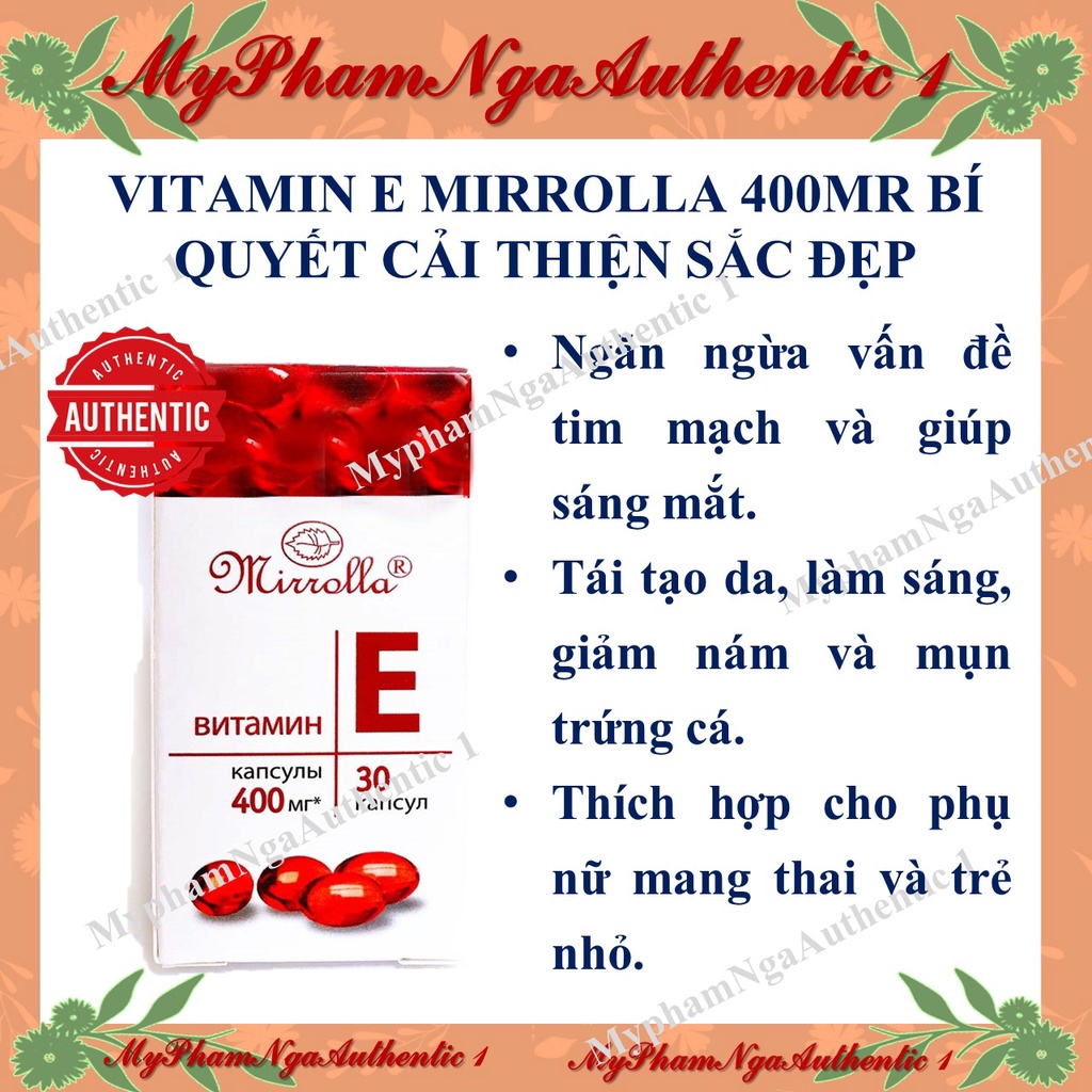 Vitamin e đỏ nga mirrolla 400mg h30v
