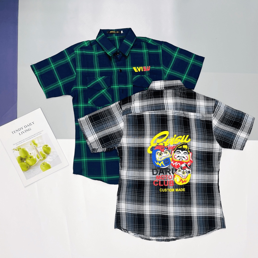 (HCM) ÁO SƠ MI NAM CARO TAY NGẮN THỜI TRANG PHONG CÁCH TINH TẾ FORM CHUẨN CHO CÁC ANH EM KME FASHION