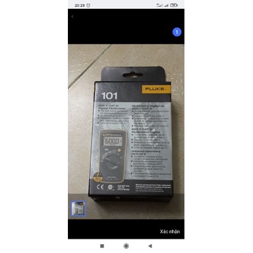 Fluke 101 dây đo đài loan, Đồng hồ vạn năng bỏ túi Fluke 101