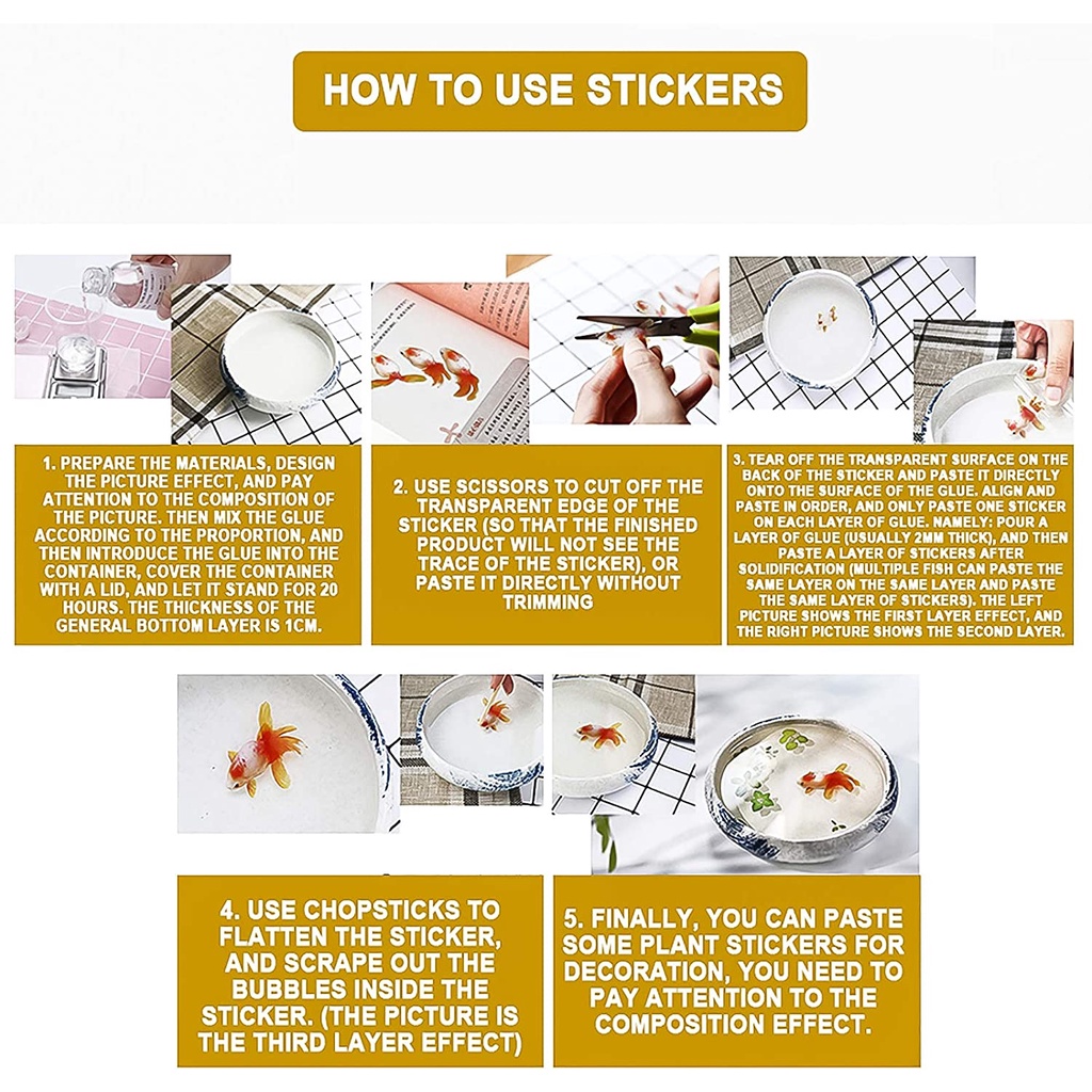 Miếng Dán 3D Hình Cá Vàng / Cá Koi / Ao Độc Đáo Trang Trí Đồ Trang Sức