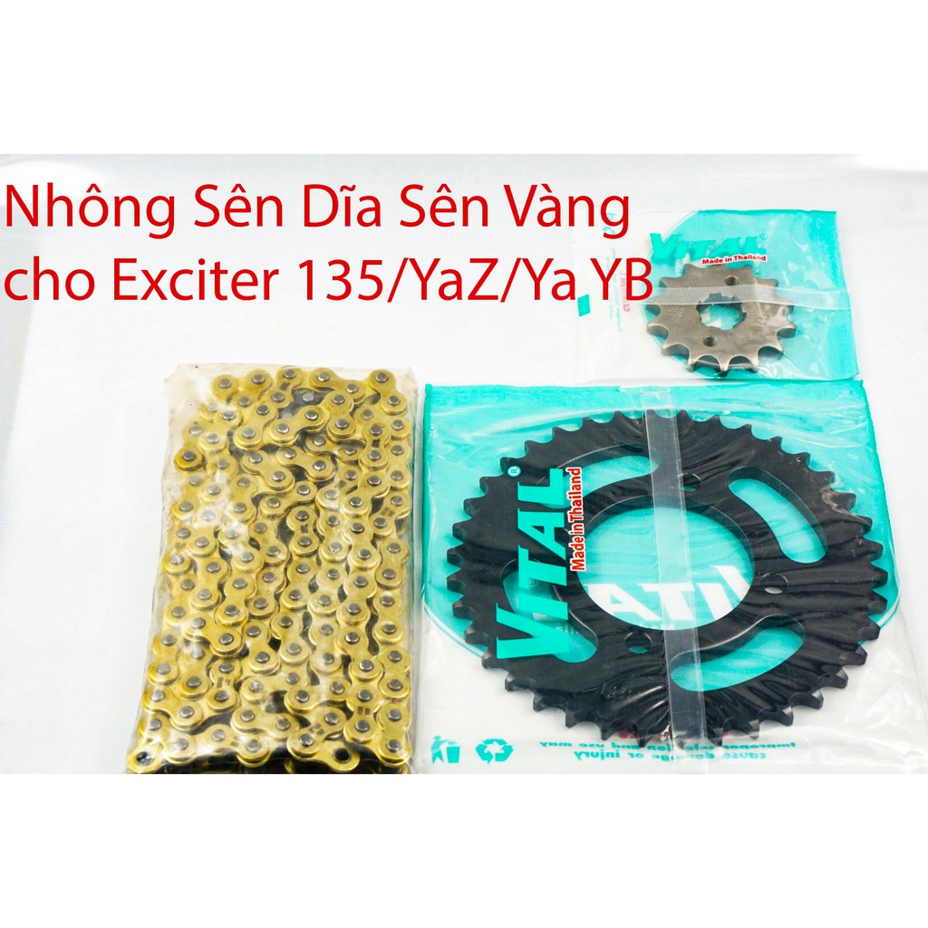 NSD SÊN VÀNG 9 ly EXCITER 135 / EX 135 / Yaz / Ya YB nhông sên dĩa, đĩa tải xích sên VITAL