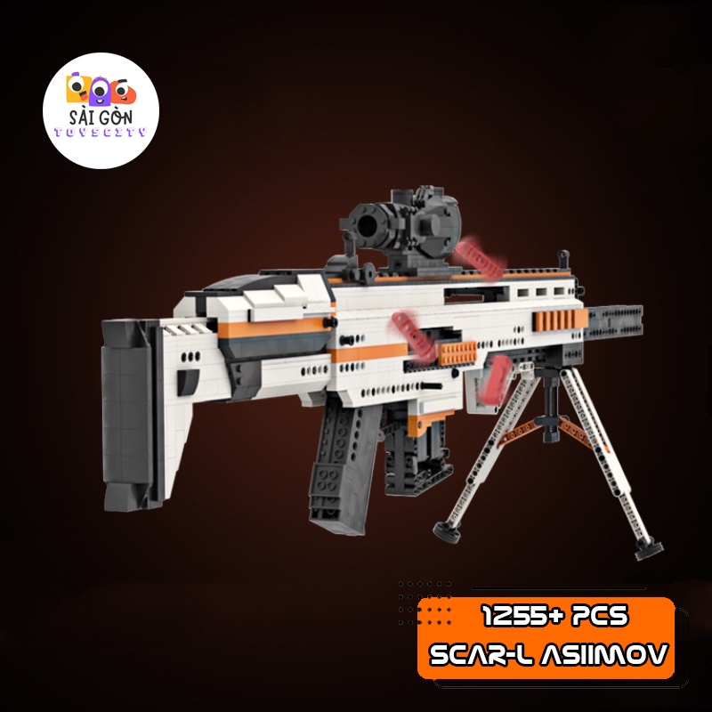 Đồ Chơi Lắp Ráp Rèn Luyện Trí Tuệ Mô Hình CSGO PUBG Súng Scar-L Asiimov Cực Hot Trong PUBG Với 1255+ PCS - MOC Kevin183
