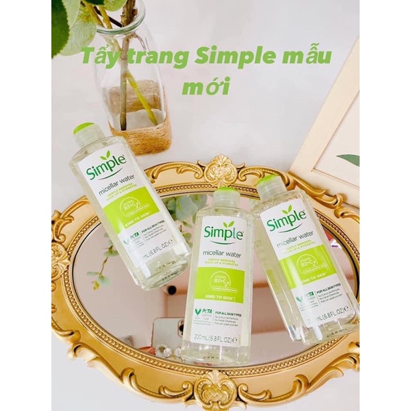 Nước Tẩy Trang Simple Cao Cấp 200ml mẫu mới - Chính Hãng