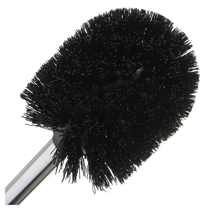 Replacement Stainless Steel WC Bathroom Cleaning Toilet Brush Black Head