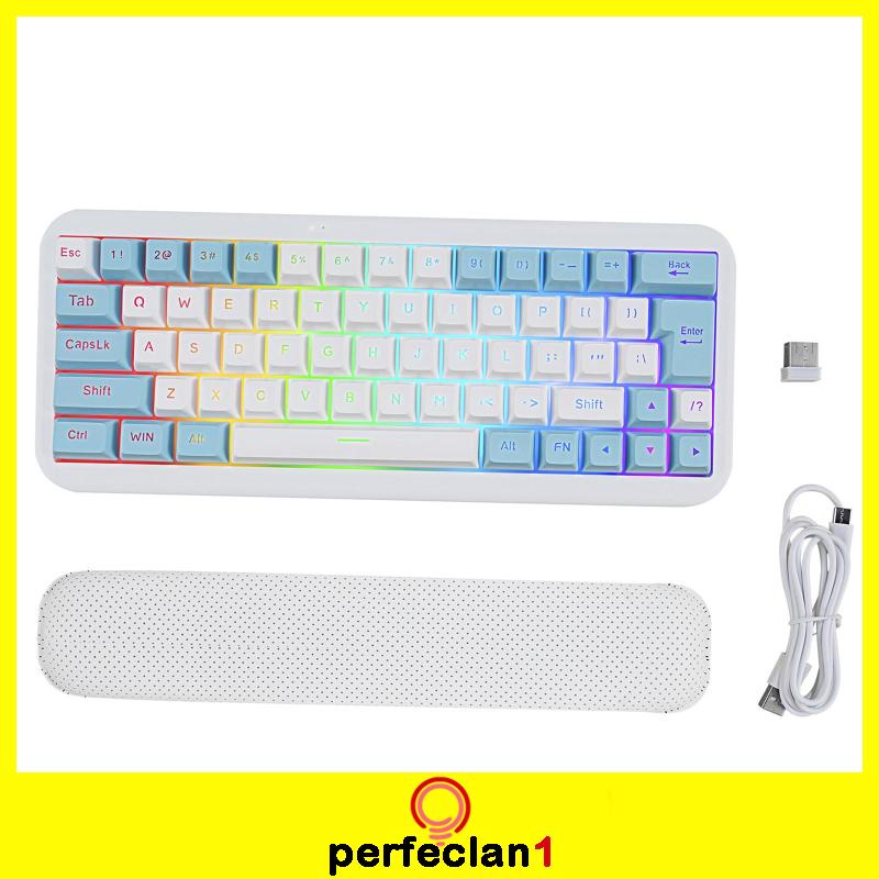 63 Phím Bàn phím cơ không dây RGB chơi game cho nam nữ/Bàn hỗ trợ tay