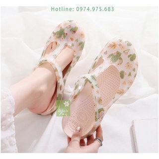 [Sẵn Hàng] Dép Đi Mưa, Đi Biển. Giày Y Tá, Bác Sĩ, Y Tế, Đi Trong Bệnh Viện - Mã VB3 Họa Tiết Xương Rồng