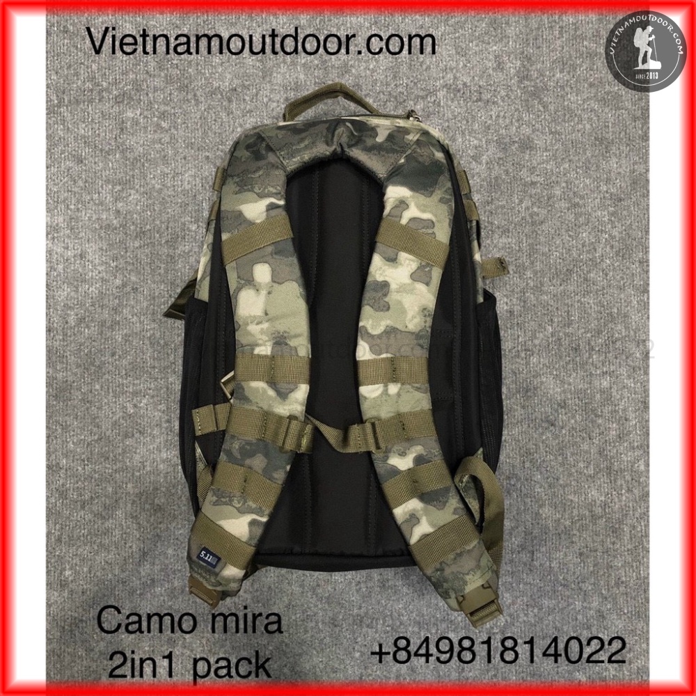 Balo du lịch 5.11 Camo mira 2 in 1 backpack - balo chiến thuật tactical chính hãng ⚡️ [ HÀNG XUẤT DƯ ]