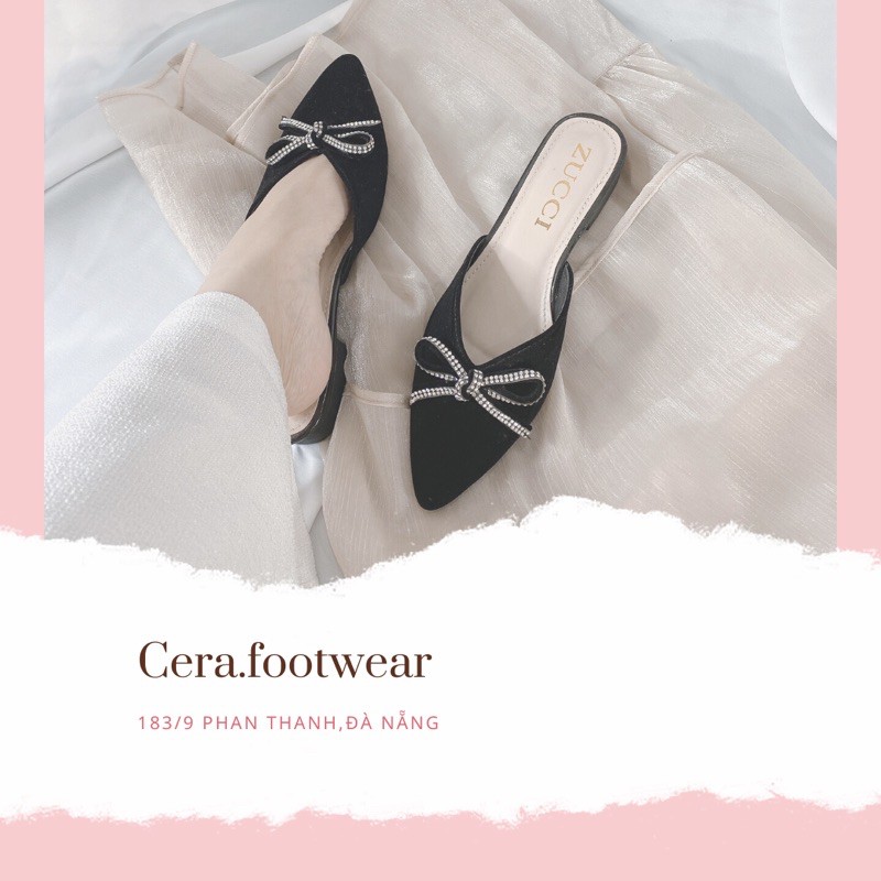 SỤC NHUNG NỮ MŨI NHỌN GÓT VUÔNG CAO 3 CM - DÉP SỤC THỜI TRANG NHUNG MỀM CAO DƯỚI 5 PHÂN - ĐEN